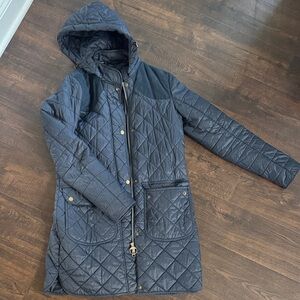 Barbour Quilted Navy Hooded Jacket 6